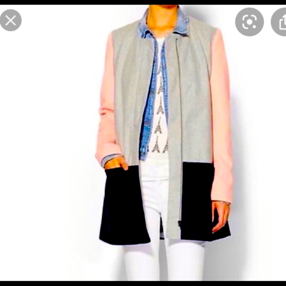 Women’s Sabine color block zip pea coat